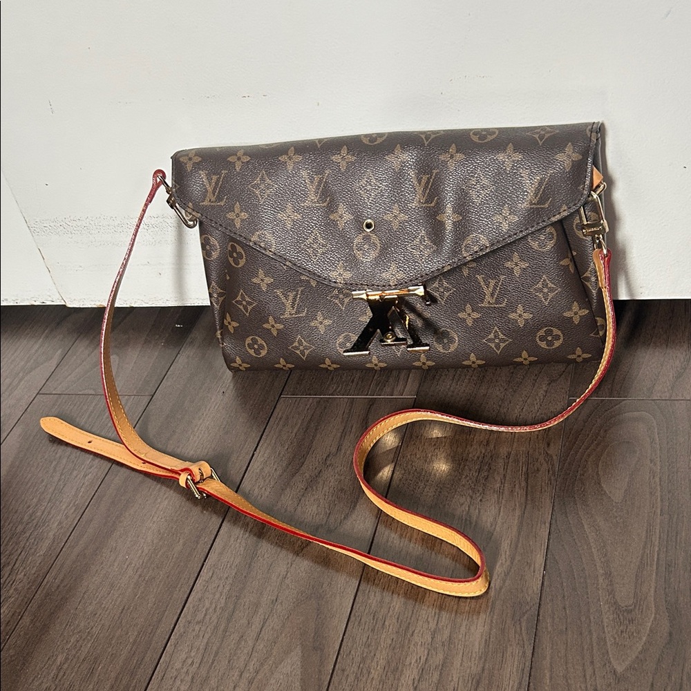 Monogram Crossbody Bag with Burgundy Interior